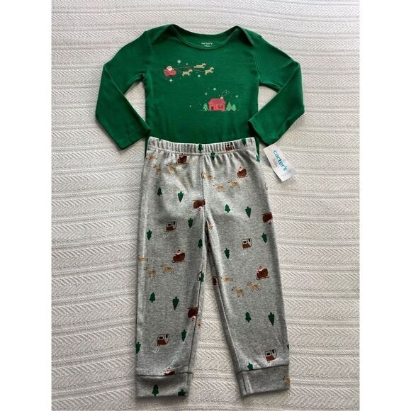 Carter's Girl’s 24 Month 2-Piece Christmas Bodysuit & Pant Set - Picture 7 of 8